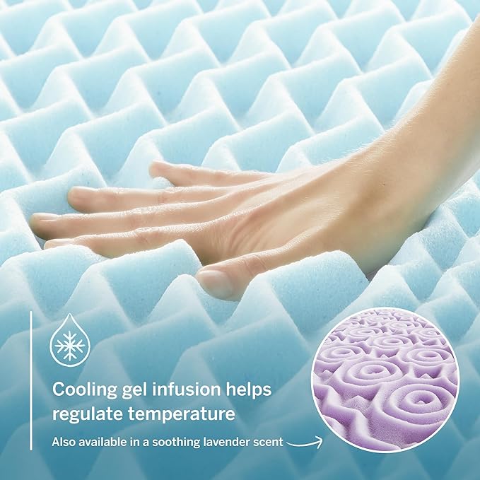 LUCID Gel Infused Memory Foam Mattress Topper – 2 Inch Mattress Topper – 5 - Image 3