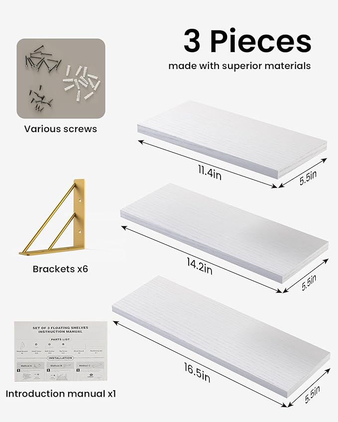 BAYKA Wall Shelves for Bedroom Decor, Floating Wall Shelves for Living Room - Image 7