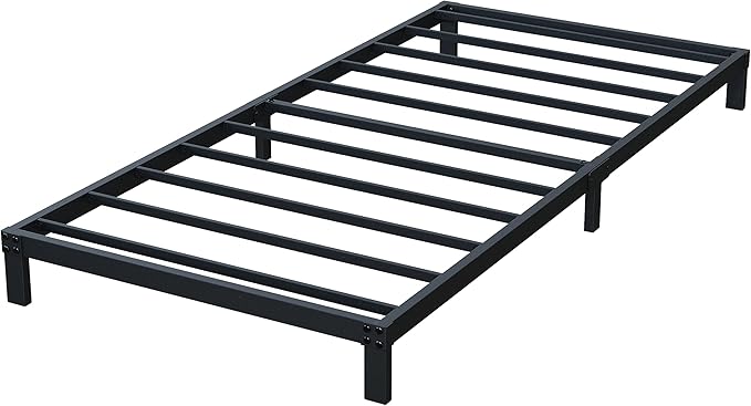 7 Inch Twin Bed Frames No Box Spring Need, Low Profile Metal Platform Twin Size - Image 9