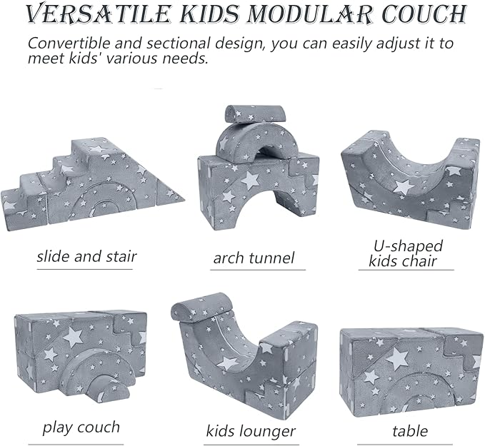 MeMoreCool Foam Climbing Toddler Couch, Modular Kids Sofa - Image 3