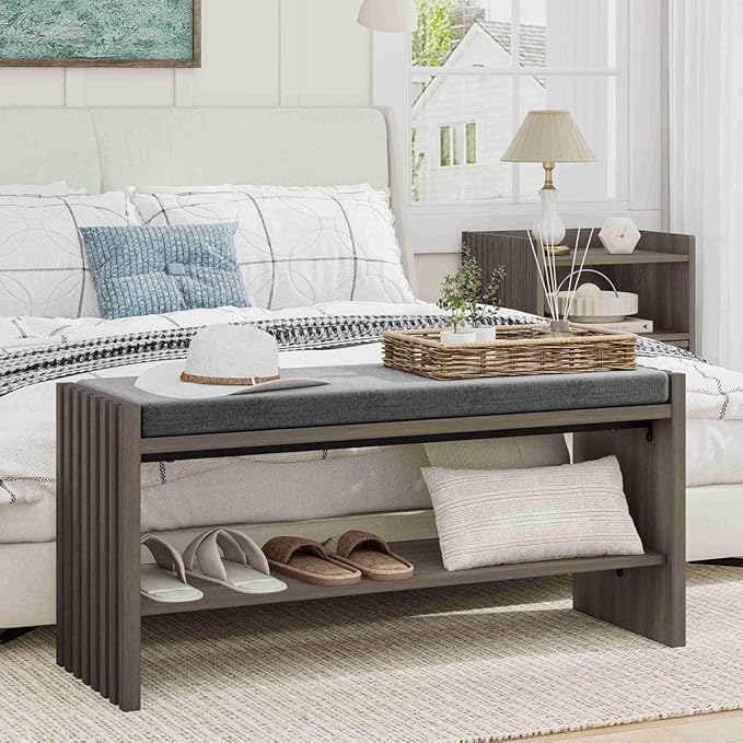 BON AUGURE Shoe Storage Bench, Entryway Bench - Image 8