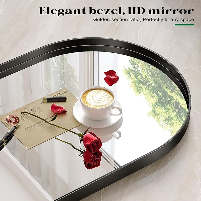 2 Pack Black Oval Mirrors - Image 6