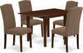 East West Furniture NDEN5-MAH-18 5 Piece Dining Table Set Includes a Rectangle by EastWestFurniture