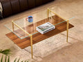 Shrine Rectangle Coffee Table, Mid-Century Modern Design, 2-Tier Structure by SHRINELIGHTING