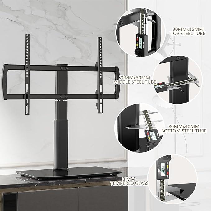 Universal Swivel TV Stand/Base Table Top TV Stand 32 to 65 inch TVs 80 Degree - Image 6