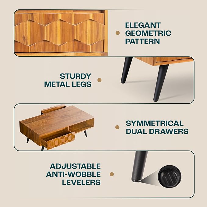 Bme Georgina Solid Wood Coffee Tables - Image 4