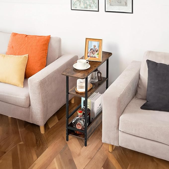 Narrow Side Table for Small Spaces, 3-Tier Small End Table - Image 2