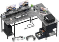 66" L Shaped Computer Desk, 94.4'' Home Office Desk by Korfile