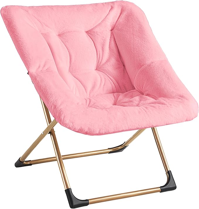 Comfy Oversized Saucer Chair, Soft Faux Fur Reading Lounge Chair by Youtanic