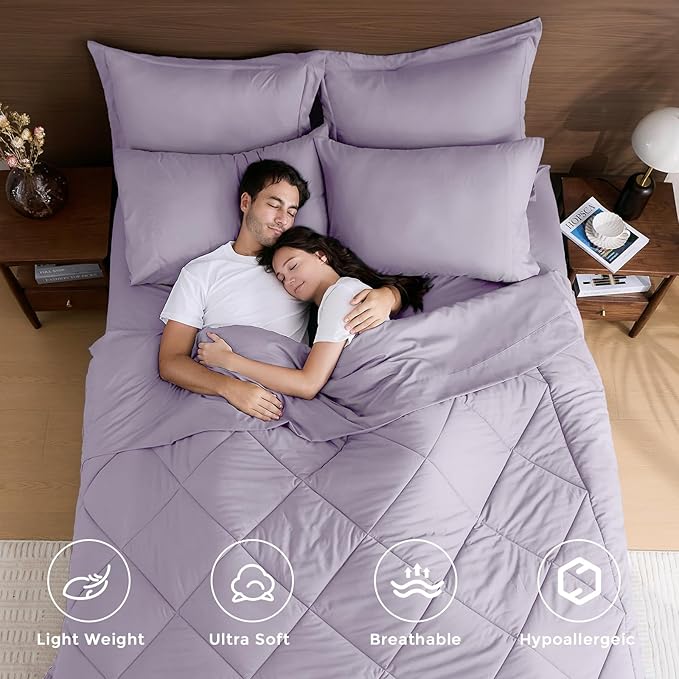 HEVUMYI King Purple Comforter Set - Image 2