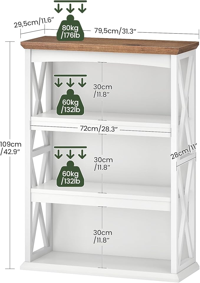 4-Tier Bookcase, 42.9" Floor Standing Organizer Shelf, Corner Book Stand - Image 3