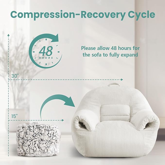 DAICO Bean Bag Chairs for Adults Oversized BeanBag Chair - Image 7