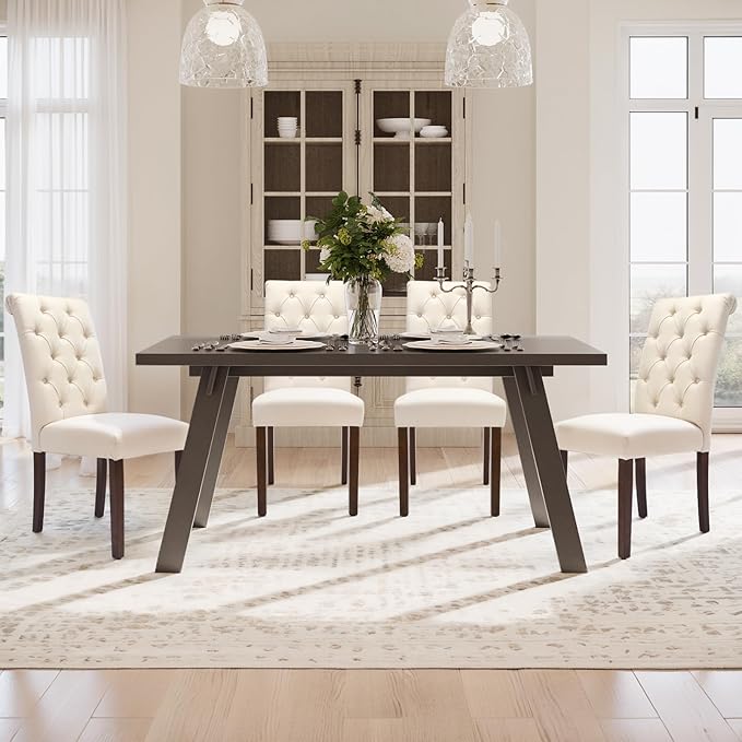 COLAMY Tufted Dining Chairs Set of 4, Accent Parsons Diner Chair Upholstered - Image 8
