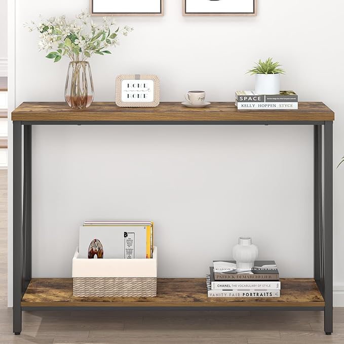 EXCEFUR Entryway Table, Narrow Sofa Console Tables Behind Couch, Modern Entry - Image 7