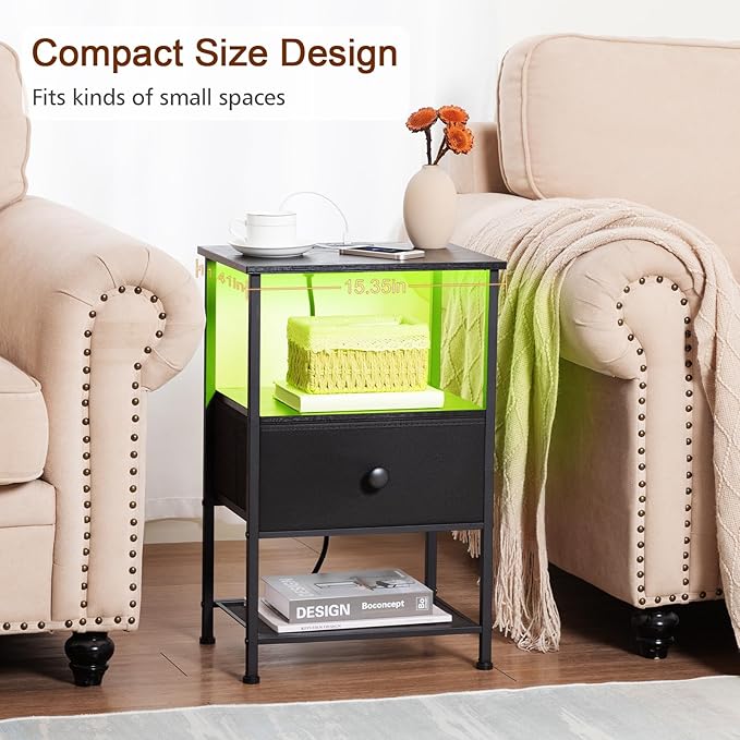 Night Stand Set 2, LED Nightstand - Image 8