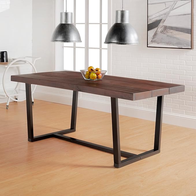 Walker Edison Durango Distressed Solid Wood Dining Table, 72 Inch - Image 2