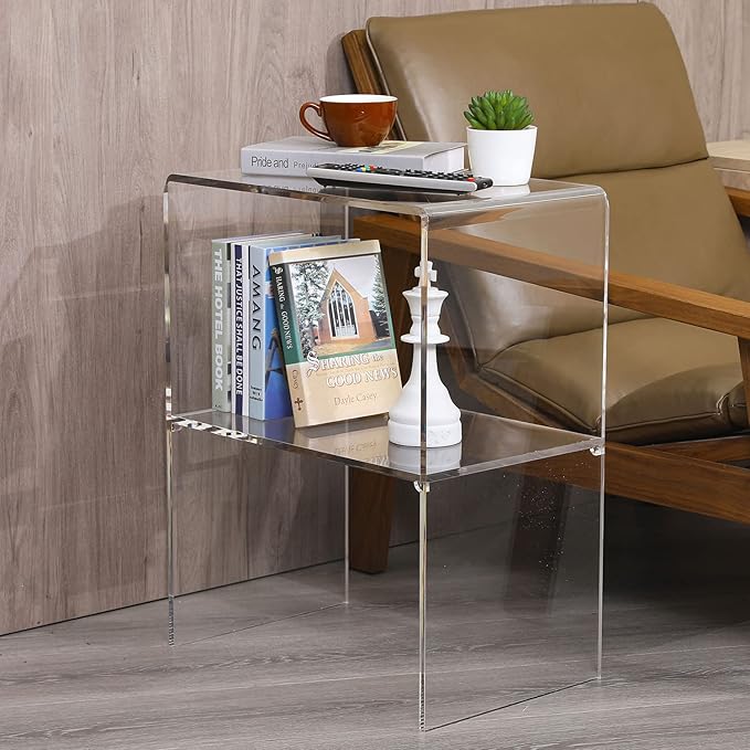MyGift 24 Inch Acrylic Nightstand - Image 2