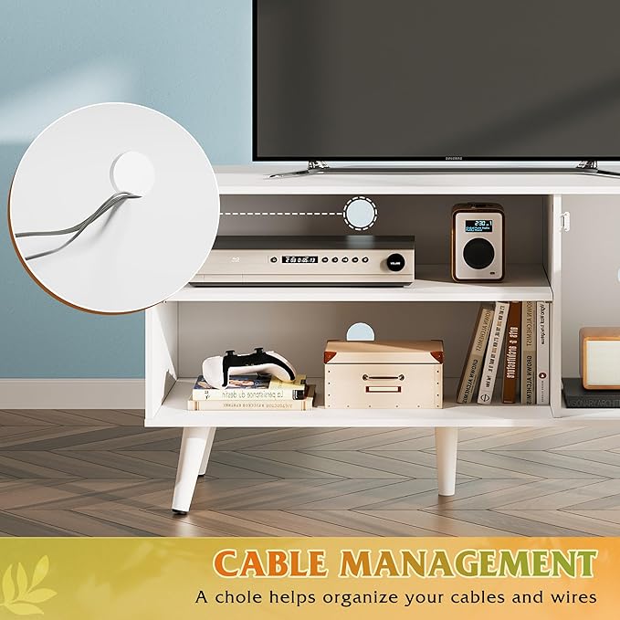 WLIVE TV Stand for 43 Inch TV, Small Entertainment Center - Image 6