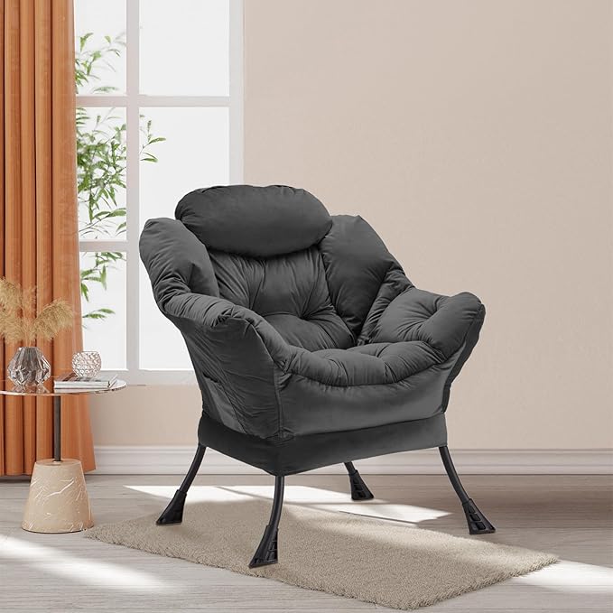 Lazy Chair Thick Padded, Comfy Velvet Accent Lounge Chair - Image 2