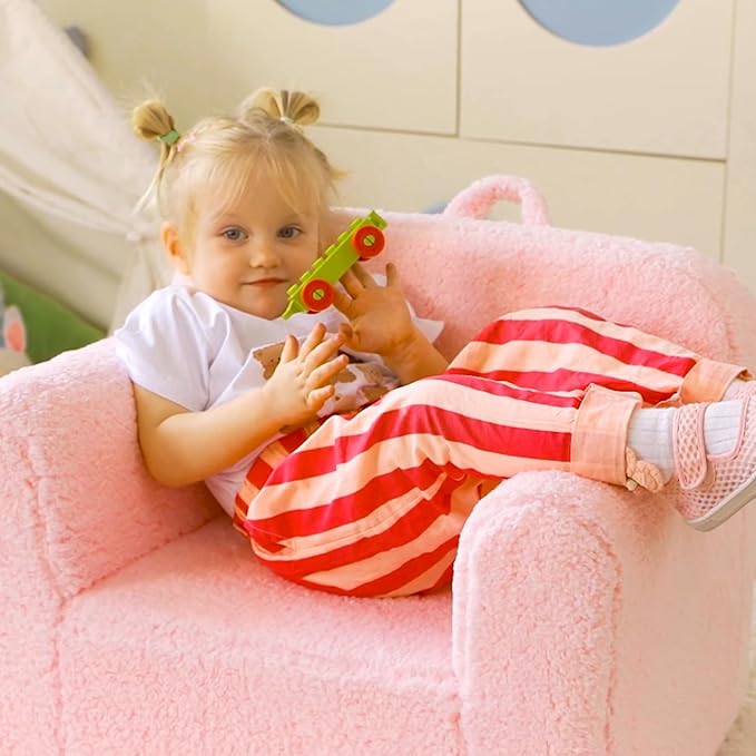 ALIMORDEN Kids Ultra-Soft Snuggle Foam Filled Chair, Toddler Cuddly Sherpa - Image 4