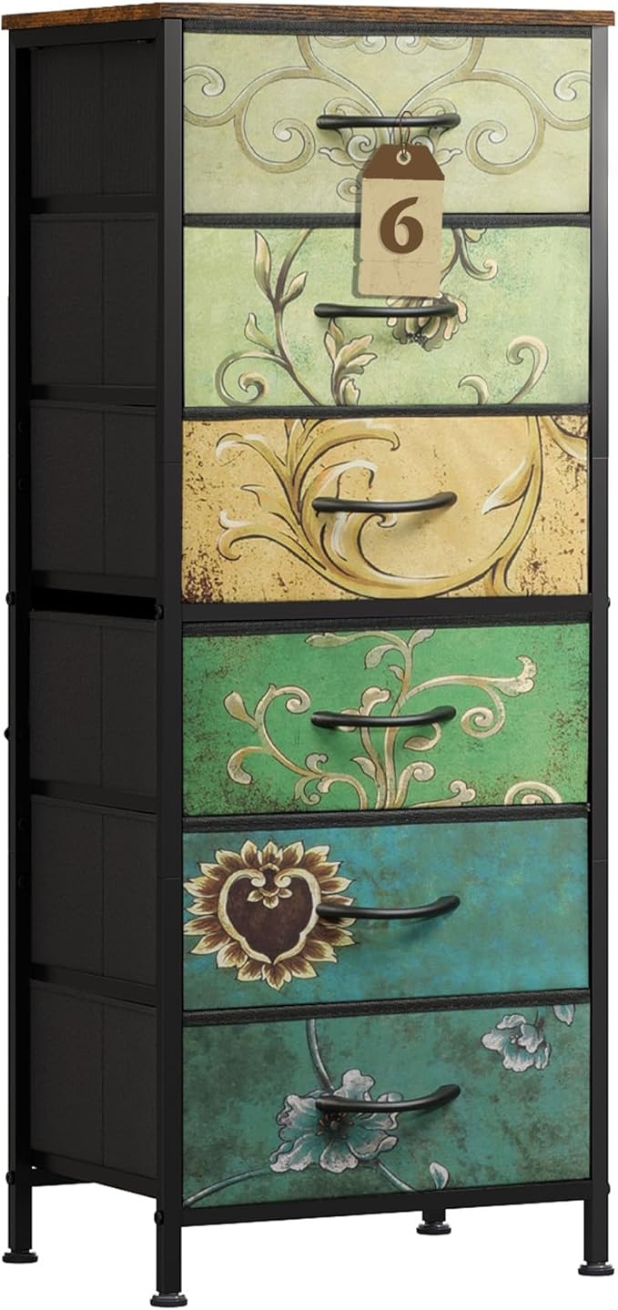 WLIVE Tall Dresser for Bedroom, 6 Drawer Dressers & Chests of Drawers, Fabric by WLIVE