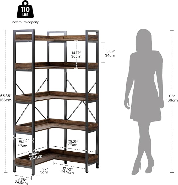 5-Tier Corner Bookshelf - Image 2