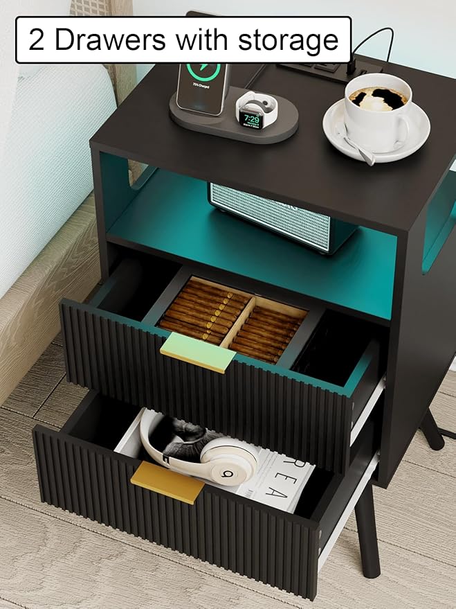 Nightstand, Modern Bedside Table - Image 6