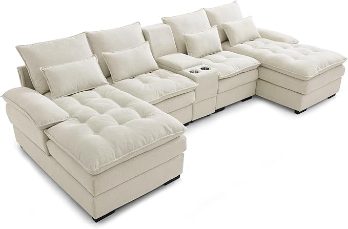 130" U-Shaped Sectional Sofa - Image 7