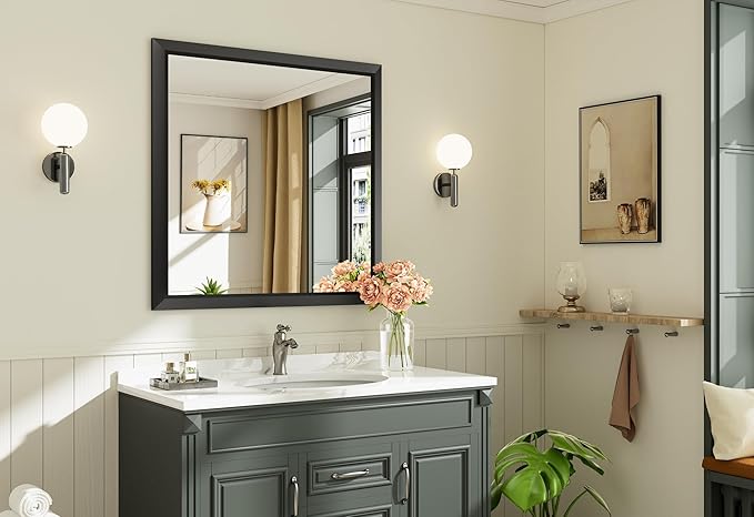 36x36 Inch Black Bathroom Mirror - Image 8