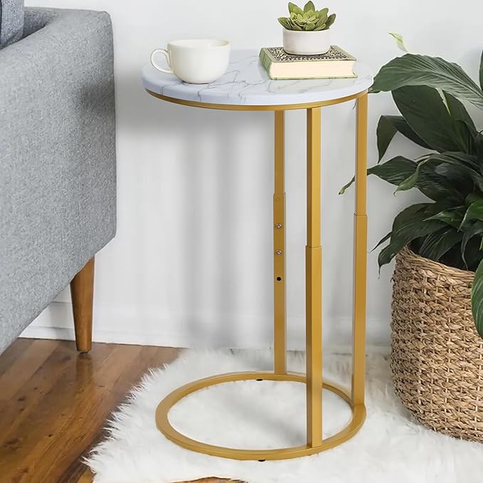 Serteaw C-Shaped End Table, Sturdy Side Table by Serteaw