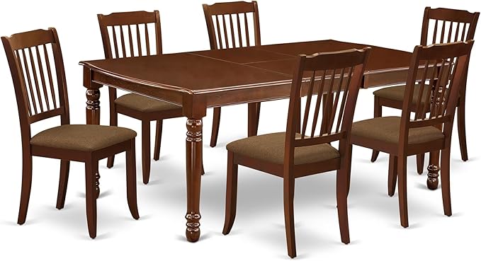 East West Furniture DODA7-MAH-C 7 Piece Modern Dining Table Set Consist of a by EastWestFurniture