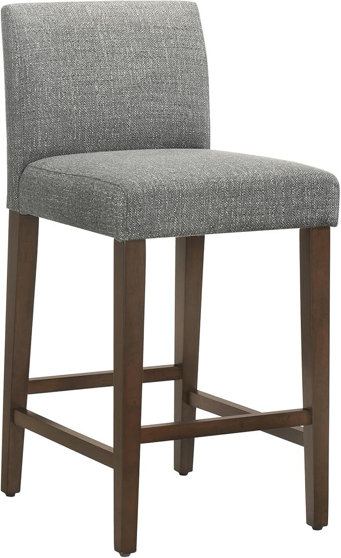CHITA Counter Height Bar Stools Set of 2, Fabric in Fog Grey - Image 4