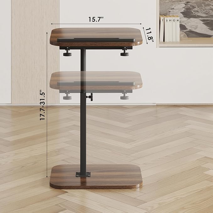 Sofa Couch Arm Table Tv Tray Small Bed Stand C Shaped Side End Tables - Image 2