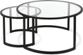 Mitera Round Nested Coffee Table in Blackened Bronze by HennHart