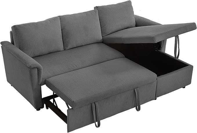 Ball & Cast Reversible Sectional Sofa Couch, L-Shape Sleeper Sofa Bed - Image 12