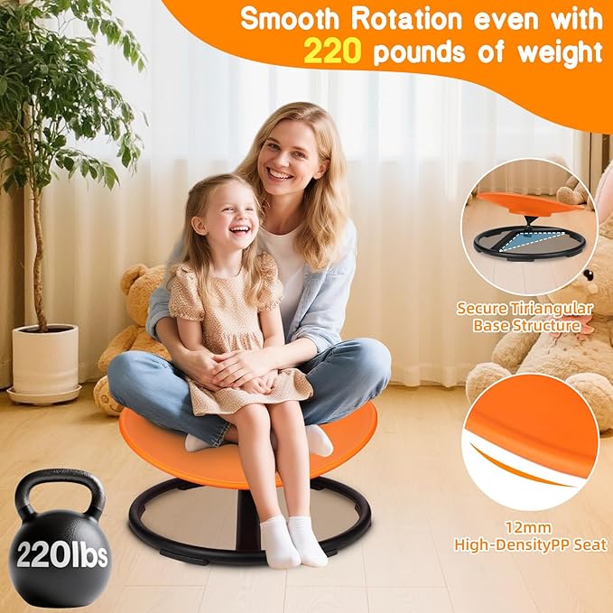 Sensory Spinning Chair for Autistic Kids, Training Body Coordination Sit and - Image 4