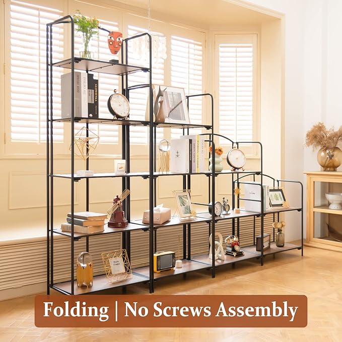 Crofy No Assembly Folding Bookshelf - Image 4