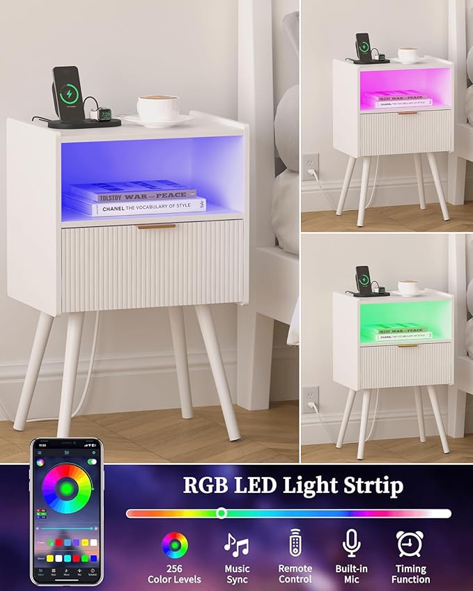 White Nightstand, Modern Bedside Table - Image 6