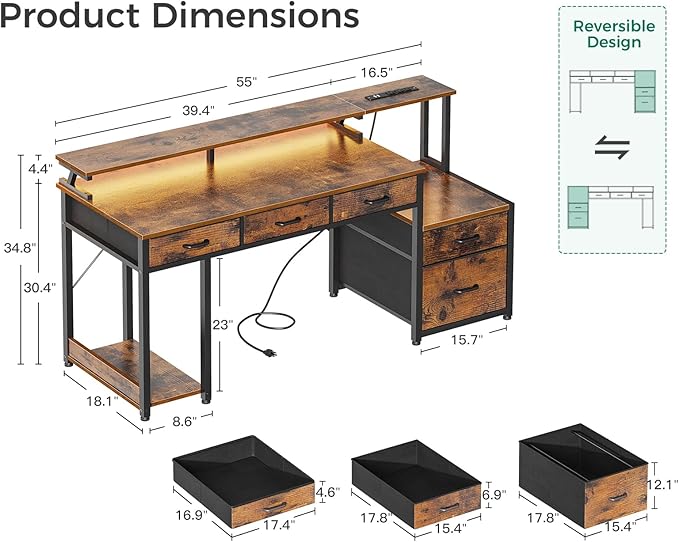AODK 55 Inch Computer Desk - Image 3