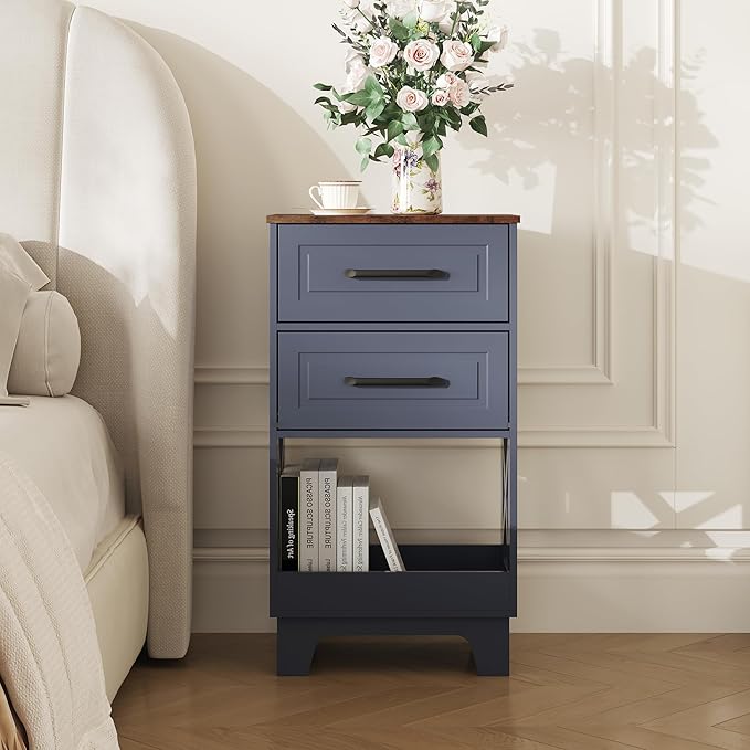 Tall Nightstand Set of 2 Side Table - Image 8