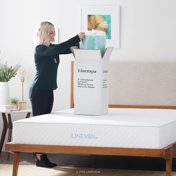 Linenspa Convoluted Gel Memory Foam, 2 Inch, Promotes Airflow, Relieves - Image 6