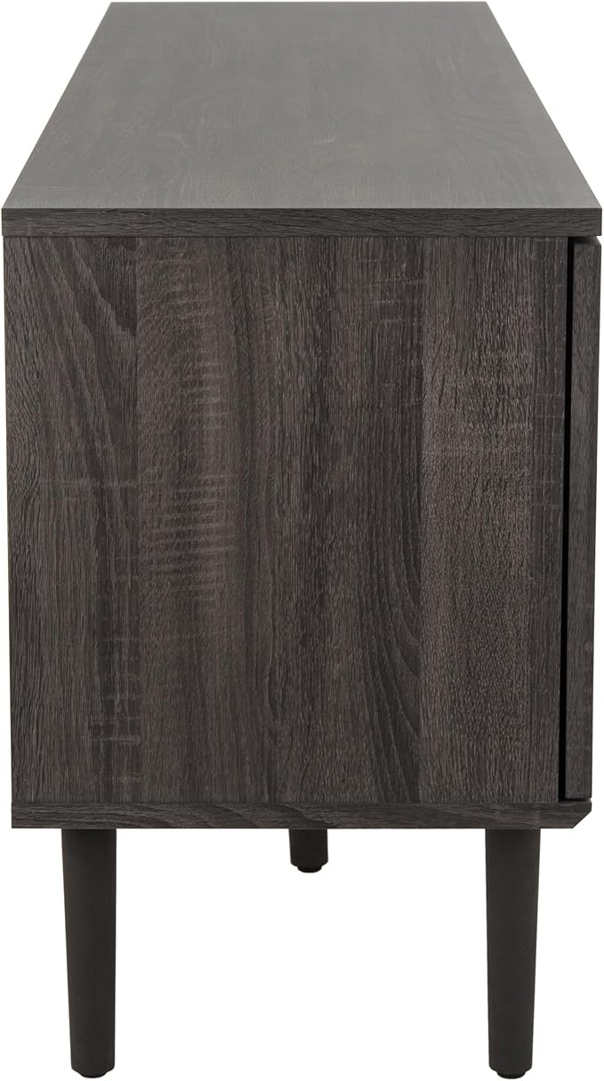 SAFAVIEH Claude TV Stand for up to 65" Flatscreen – Distressed Black, 2 Sliding - Image 5