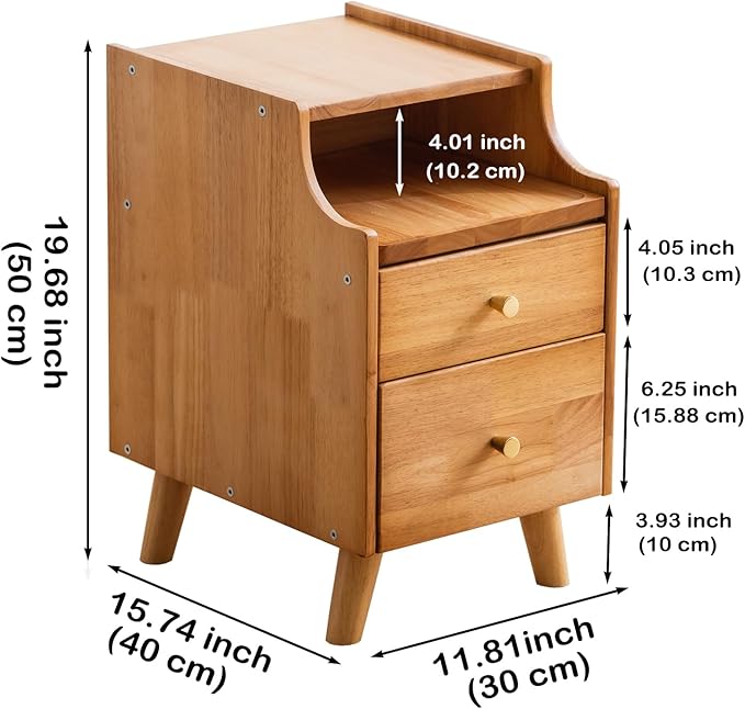 Small Nightstand, Narrow Nightstand, Solid Wood Night Stand, Narrow Side Table - Image 2