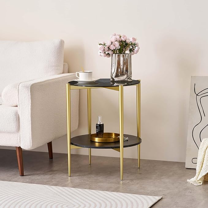 Round Glass End Table, Mid-Century Modern Design Sofa Table - Image 4