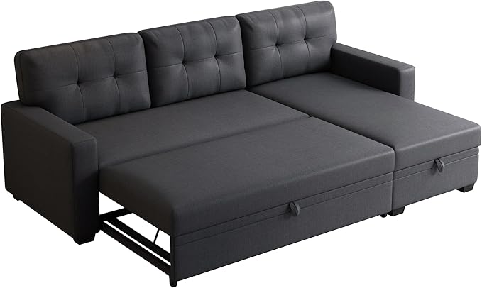Ball & Cast Convertible Sectional Sleeper Sofa Bed L Shaped 4 in 1 Pull Out - Image 10