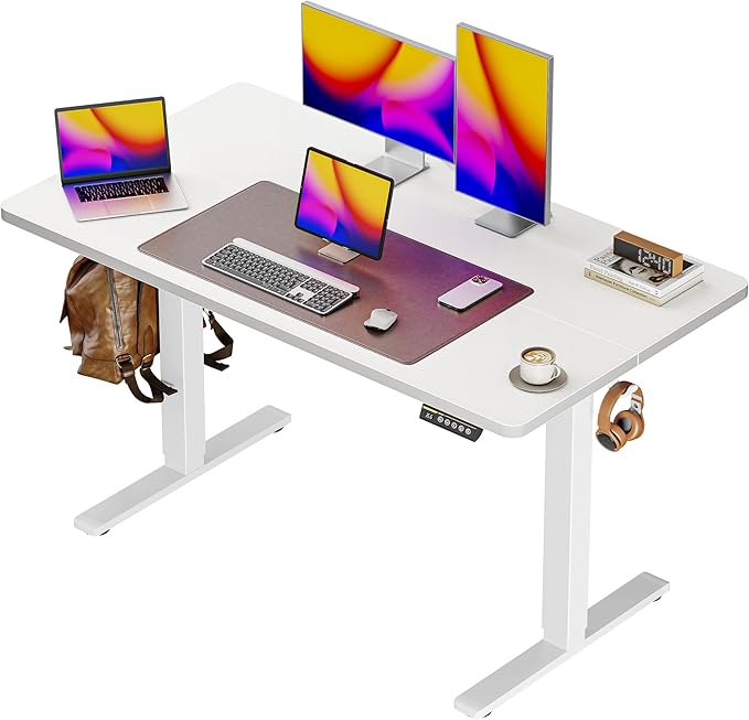 Huuger 48 x 28 Large Electric Standing Desk, Height Adjustable Desk, 27.6" Deep by Huuger