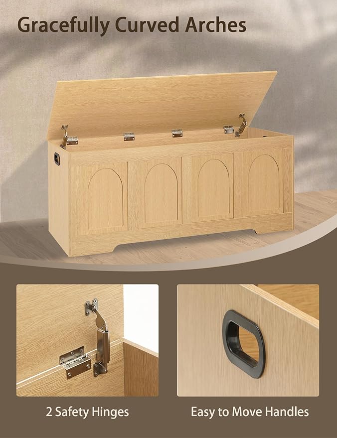 DINZI LVJ Storage Chest, 47.2”Wooden Storage Box - Image 8