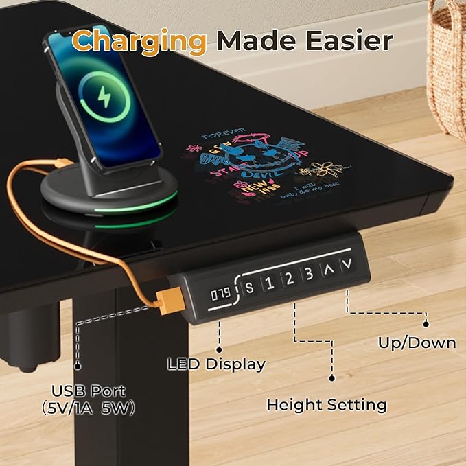 JOY worker Small Electric Standing Desk, Sit to Stand Desk Workstation - Image 4