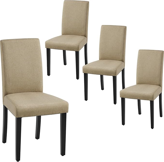 Yaheetech Dining Chairs Set of 4 Fabric Parson Upholstered Kitchen Chairs by Yaheetech