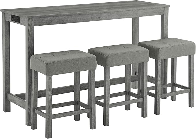 Ball & Cast 4 Piece Kitchen Dining Room Table and Chairs Set, Farmhouse Wooden - Image 7